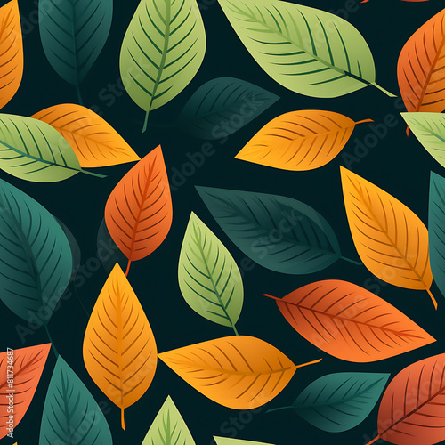 Leaf digital art seamless pattern  the design for apply a variety of graphic works