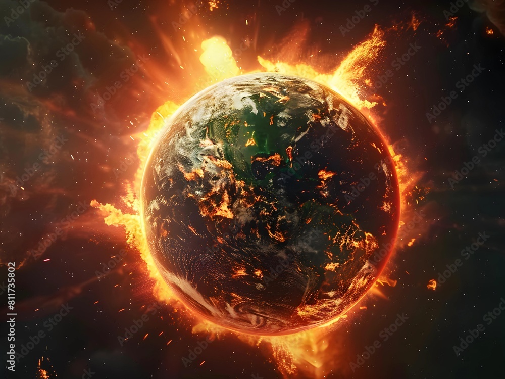 Fototapeta premium earth and sun on the space