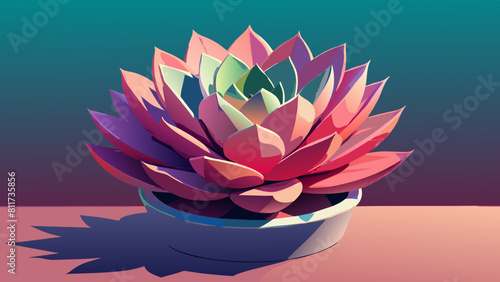 Vibrant Gradient Succulent Illustration in Modern Style