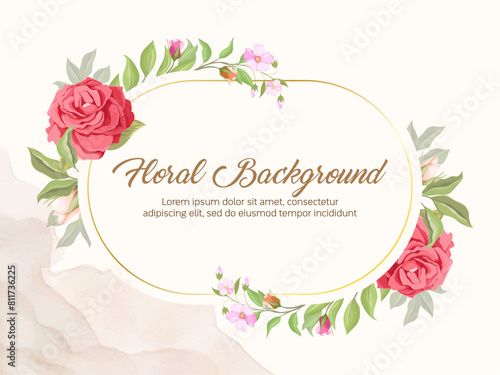 Elegant Floral Wedding Background Template Design © 3puspadesign
