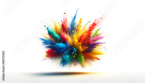 Colorful powder splashes, cut out