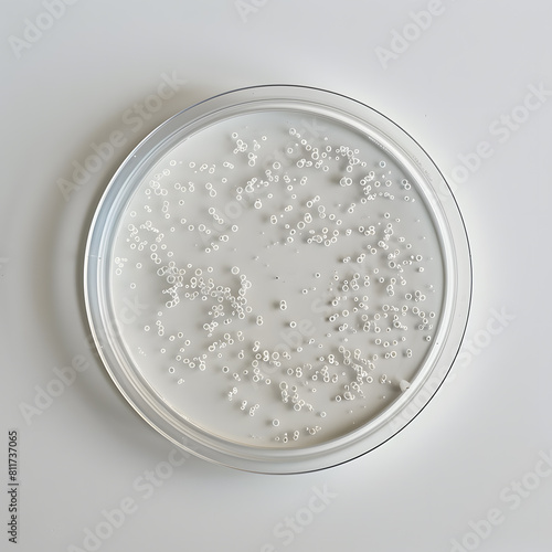 Top view of a petri dish isolated on white background