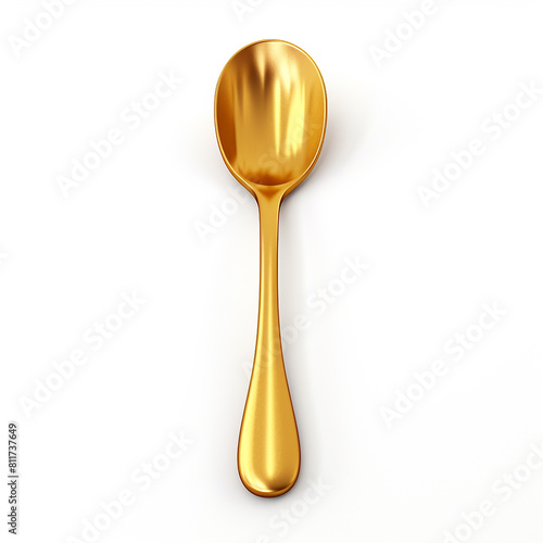 3d photo of golden spoon made with generative ai