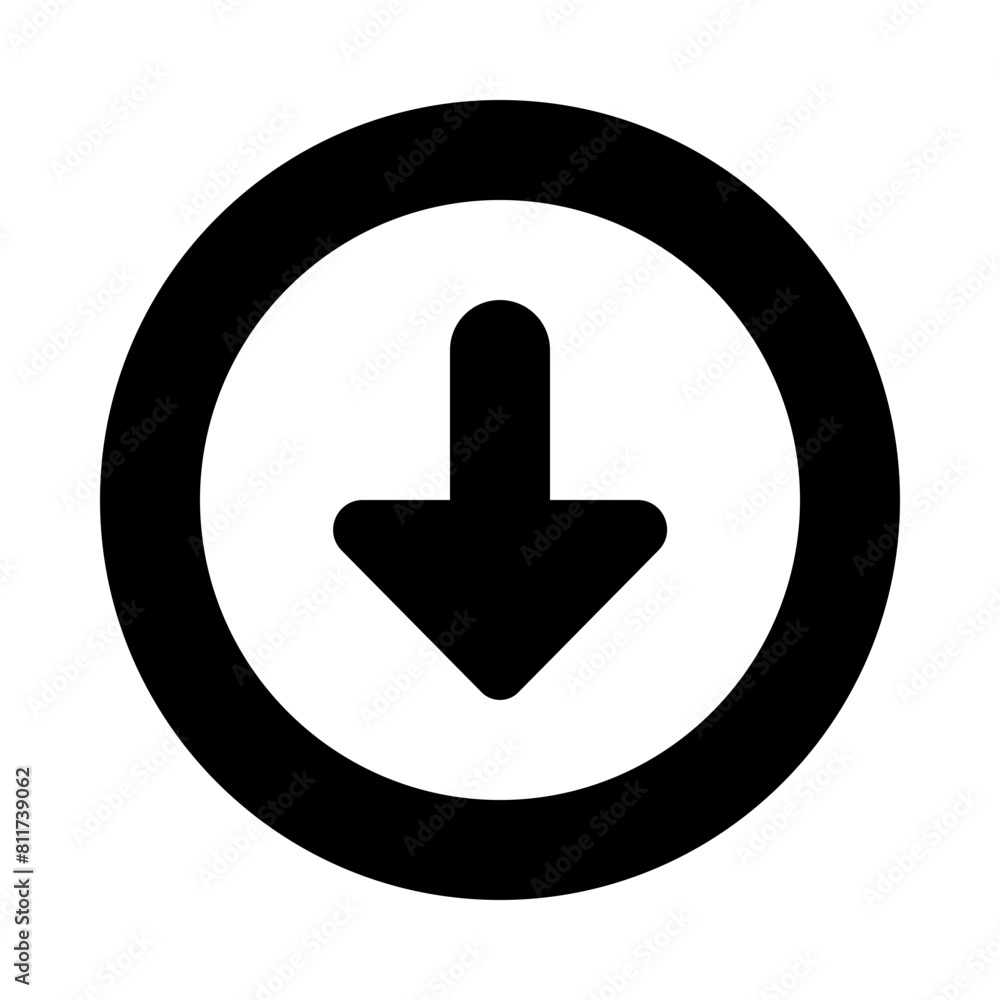arrow circle down flat vector illustration arrow circle down flat vector illustration