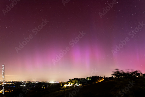 Northern Lights over Romagna region in Italy, an incredible and unique event, 10/05/2024 photo