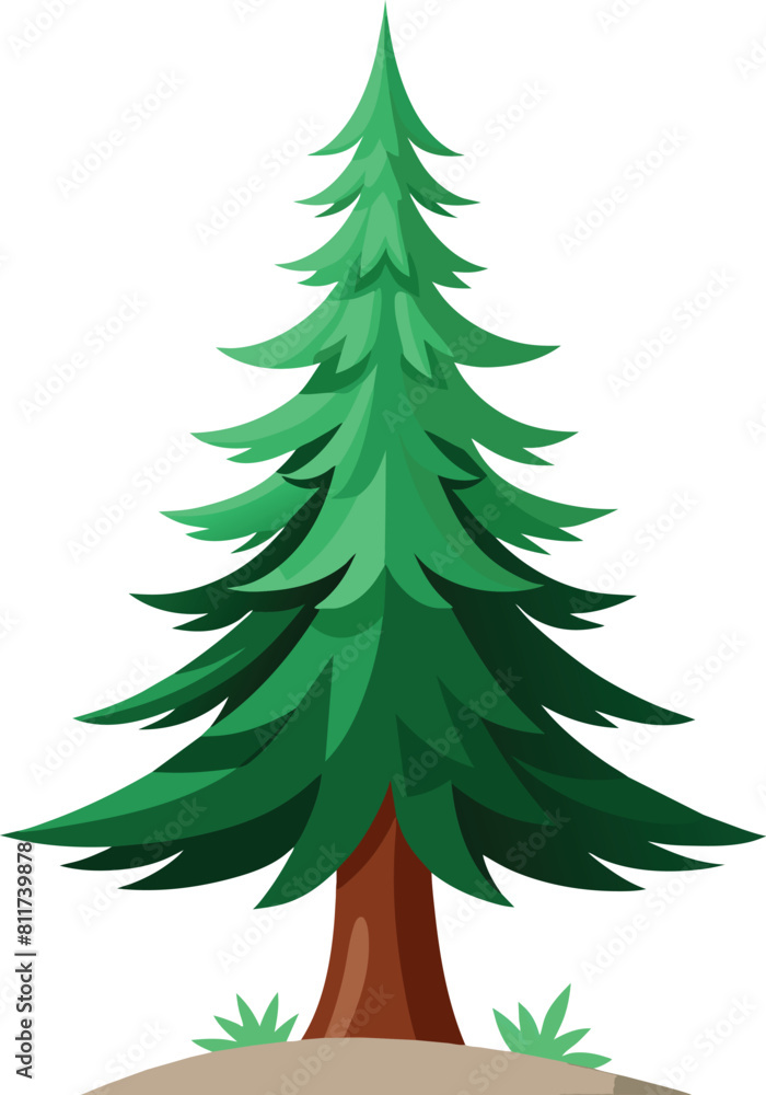 Obraz premium pine tree vector illustration, christmas tree