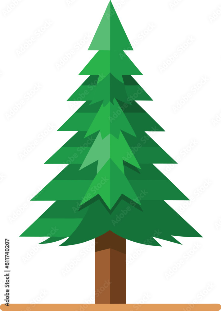 Obraz premium pine tree vector illustration, christmas tree