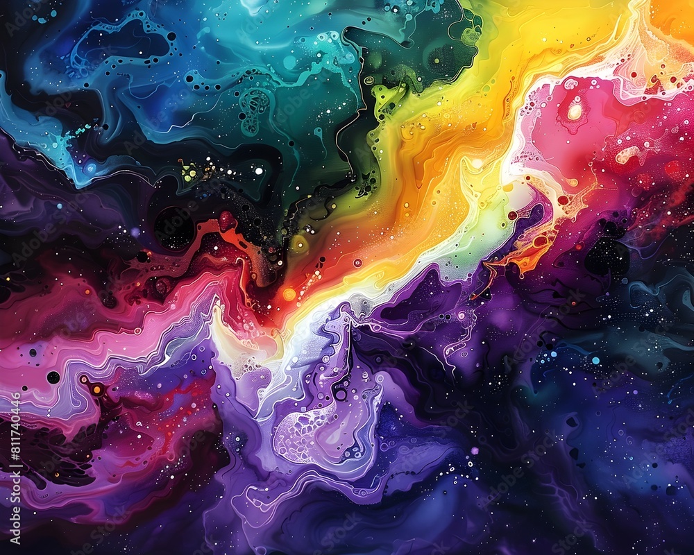 Vibrant Cosmic Swirls A Surreal of Galactic Patterns and Energetic Dimensions