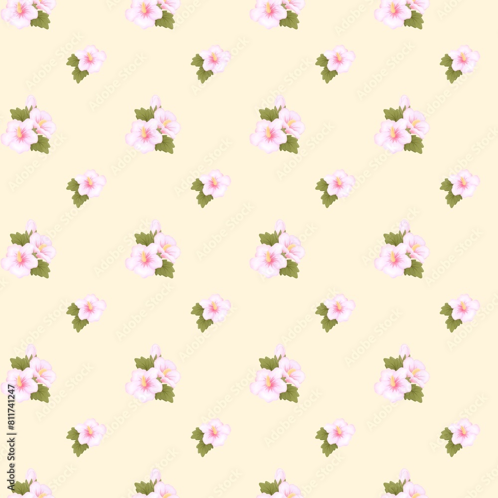 seamless pattern with rose of sharon seamless pattern with rose of sharon