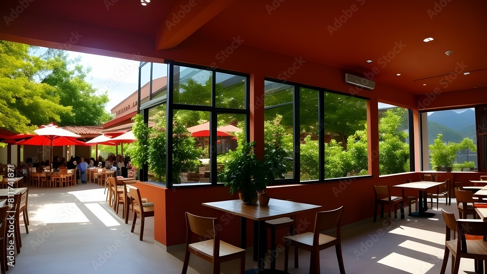 Interior of a dining room at restaurant