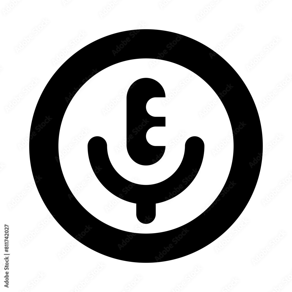circle microphone lines flat vector illustration circle microphone lines flat vector illustration