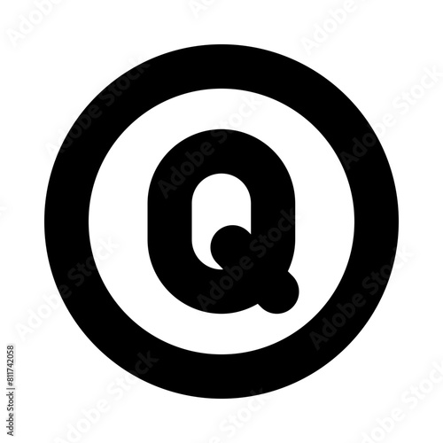 circle q flat vector illustration