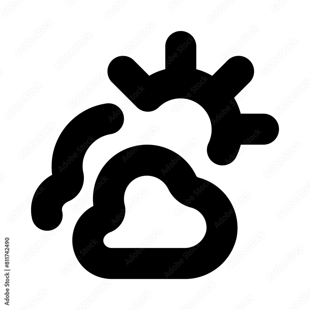 clouds sun flat vector illustration clouds sun flat vector illustration