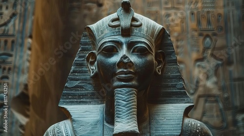 A sculpture of Ramses II  one of ancient Egypts most renowned pharaohs  symbolizing the power and longevity of dynastic rule