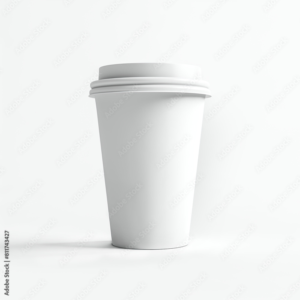 A white paper takeaway cup with a white lid, isolated on a white background. Ideal for hot drinks like coffee or tea. Perfect for mockups, branding, or logo presentations. A white paper takeaway cup with a white lid, isolated on a white background. Ideal for hot drinks like coffee or tea. Perfect for mockups, branding, or logo presentations.