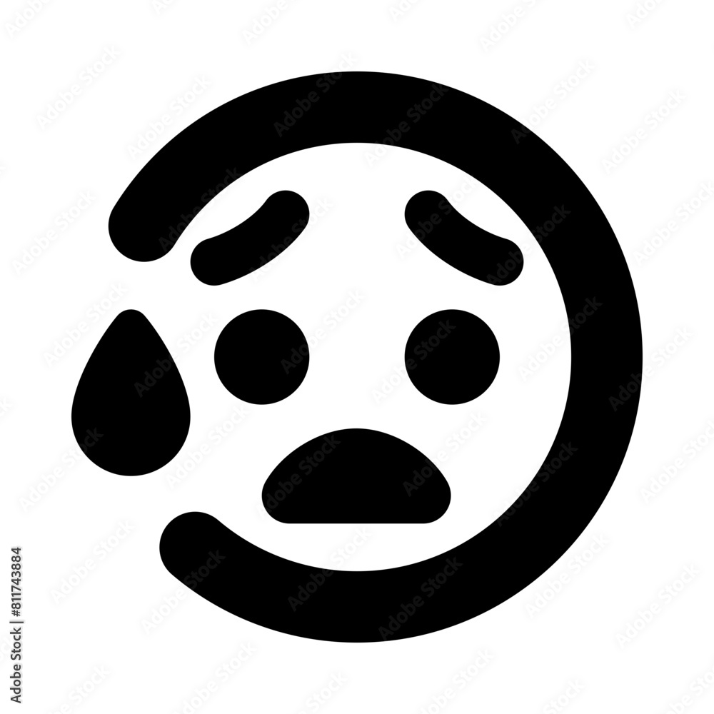 face anxious sweat flat vector illustration face anxious sweat flat vector illustration