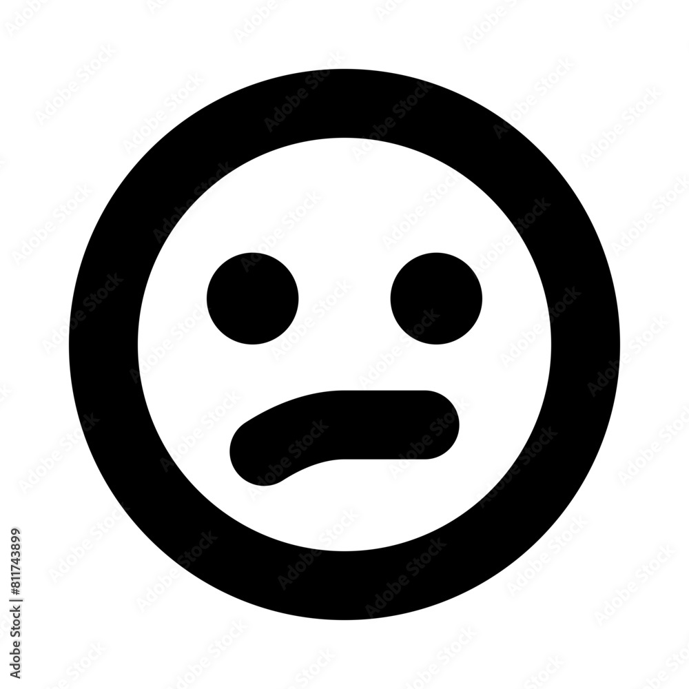 face confused flat vector illustration face confused flat vector illustration