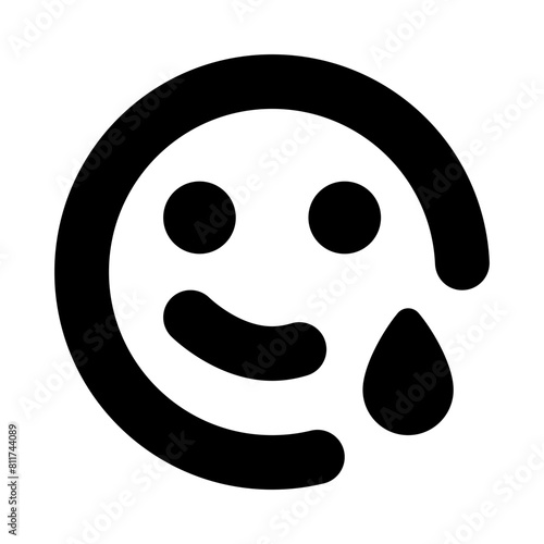 face smile tear flat vector illustration