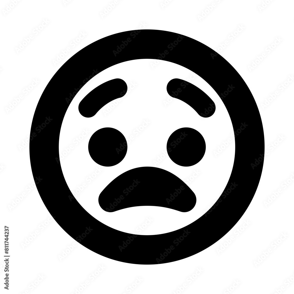 face worried flat vector illustration face worried flat vector illustration