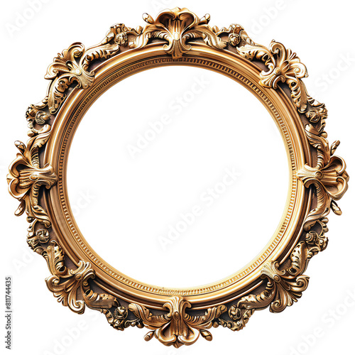 drawing of the vintage blank oval frame isolated