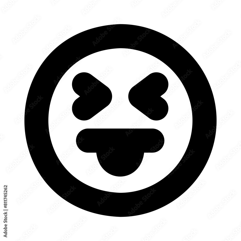grin tongue squint flat vector illustration grin tongue squint flat vector illustration