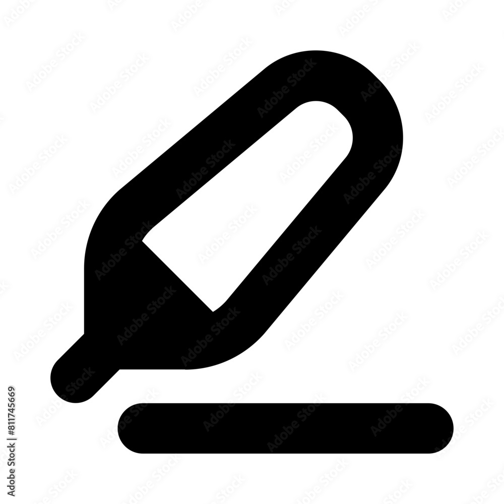 highlighter line flat vector illustration highlighter line flat vector illustration
