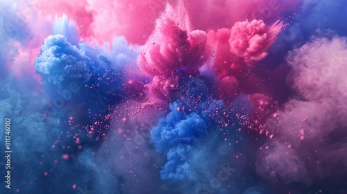 Vasious pastel colors powder explosion . The powder exploding towards camera