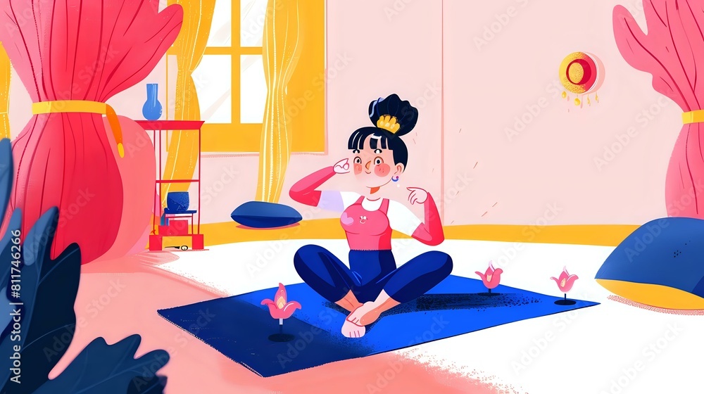 Obraz premium Tranquil Hot Yoga: Woman Embracing the Transformative Power of Yoga