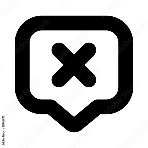 message xmark flat vector illustration photo