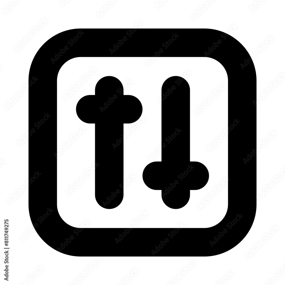 sliders v square flat vector illustration sliders v square flat vector illustration