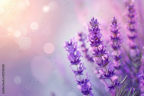 Beautiful blooming lavender growing in field