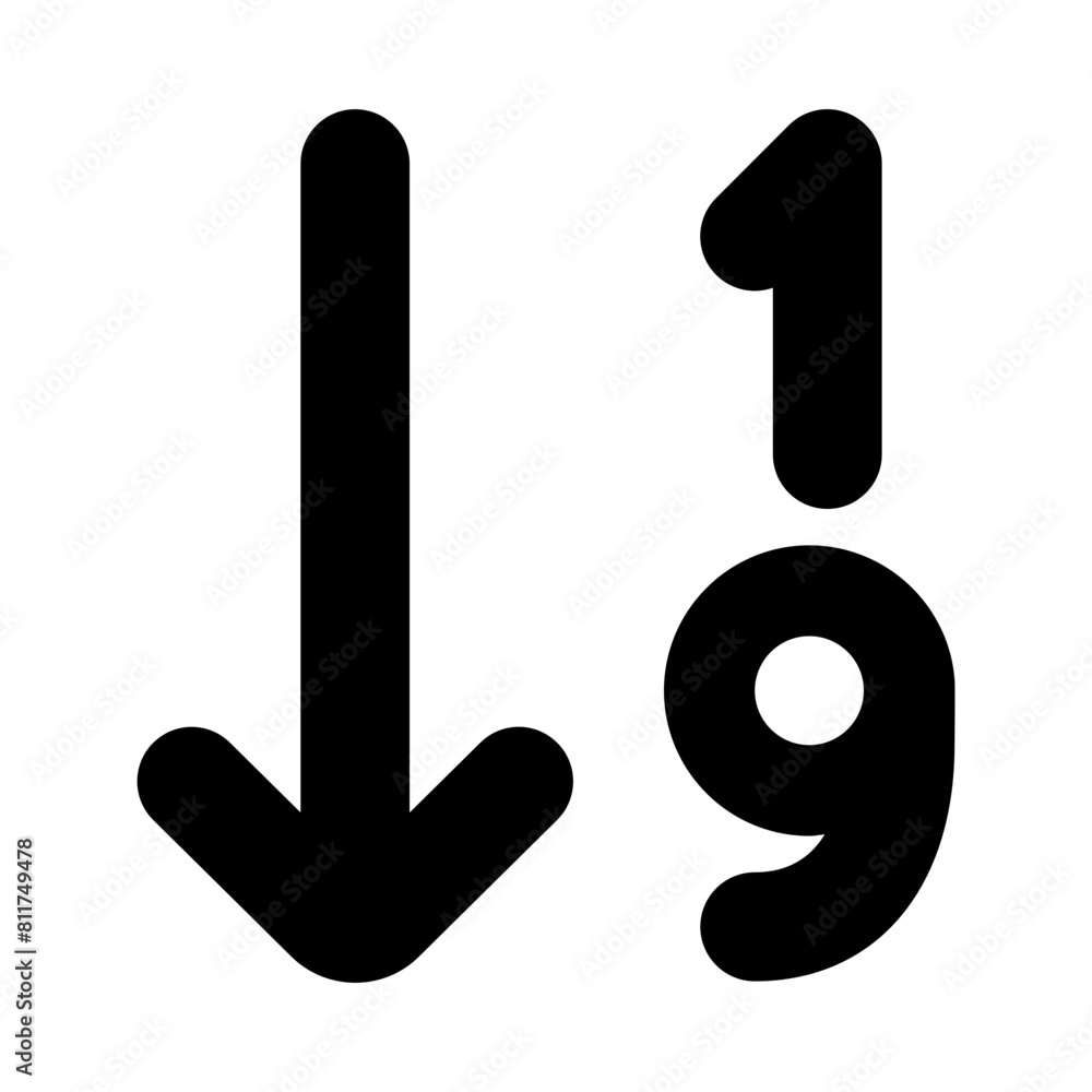 sort numeric down flat vector illustration sort numeric down flat vector illustration