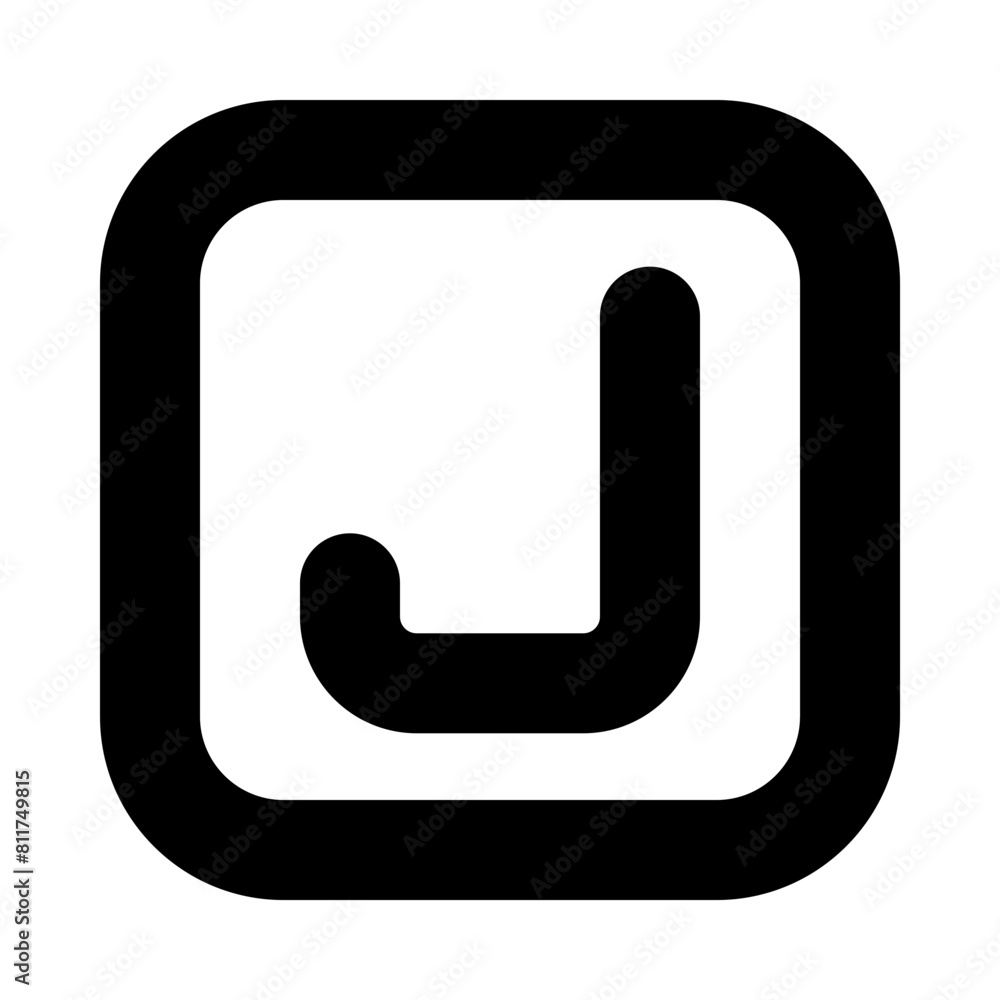 square j flat vector illustration square j flat vector illustration