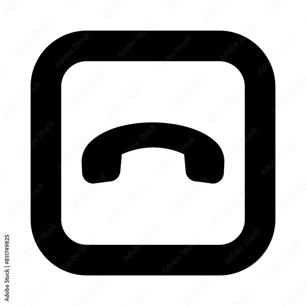 square phone hangup flat vector illustration square phone hangup flat vector illustration