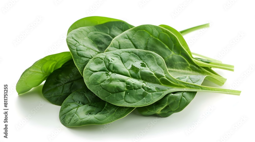 Close up of a fresh Spinach on a white Background Close up of a fresh Spinach on a white Background