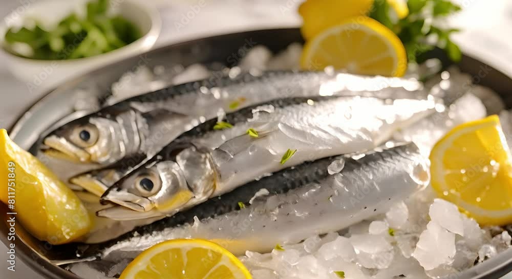 Anchovies on ice A rich source of omega fatty acids on a white