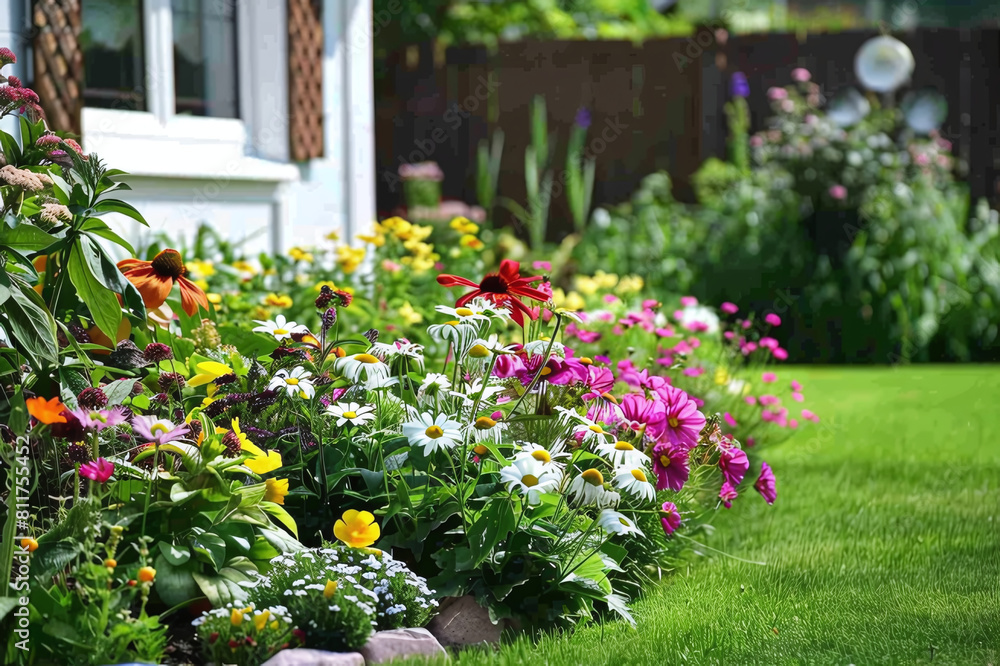 Flower bed near the house Flower bed near the house