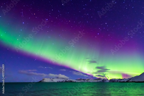 Northern Lights. Northern lights that have been seen throughout much of the world due to the great solar activity of the sun. Night photography. Northern lights in Europe. © Fernando Astasio