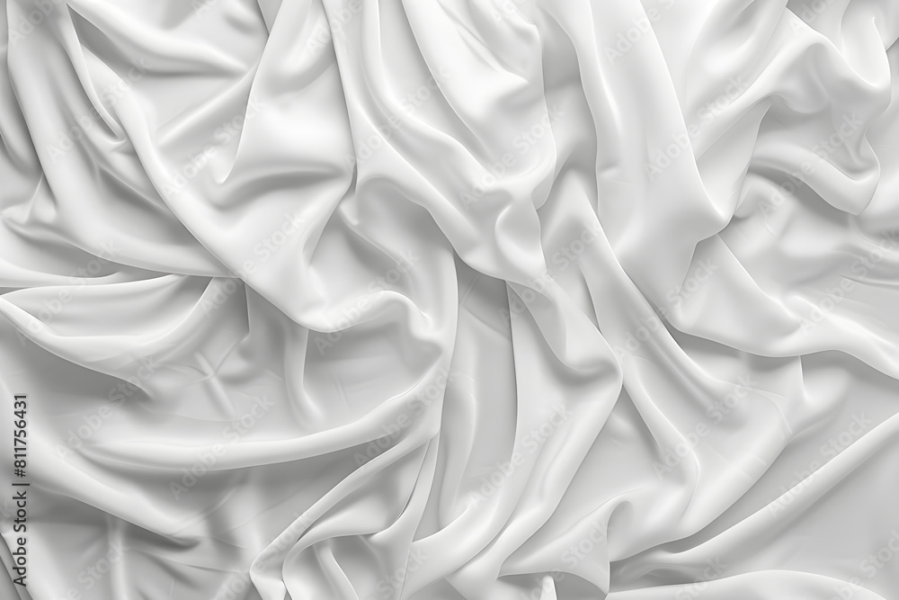 Fototapeta premium White satin, linen soft fabric curves waves background texture