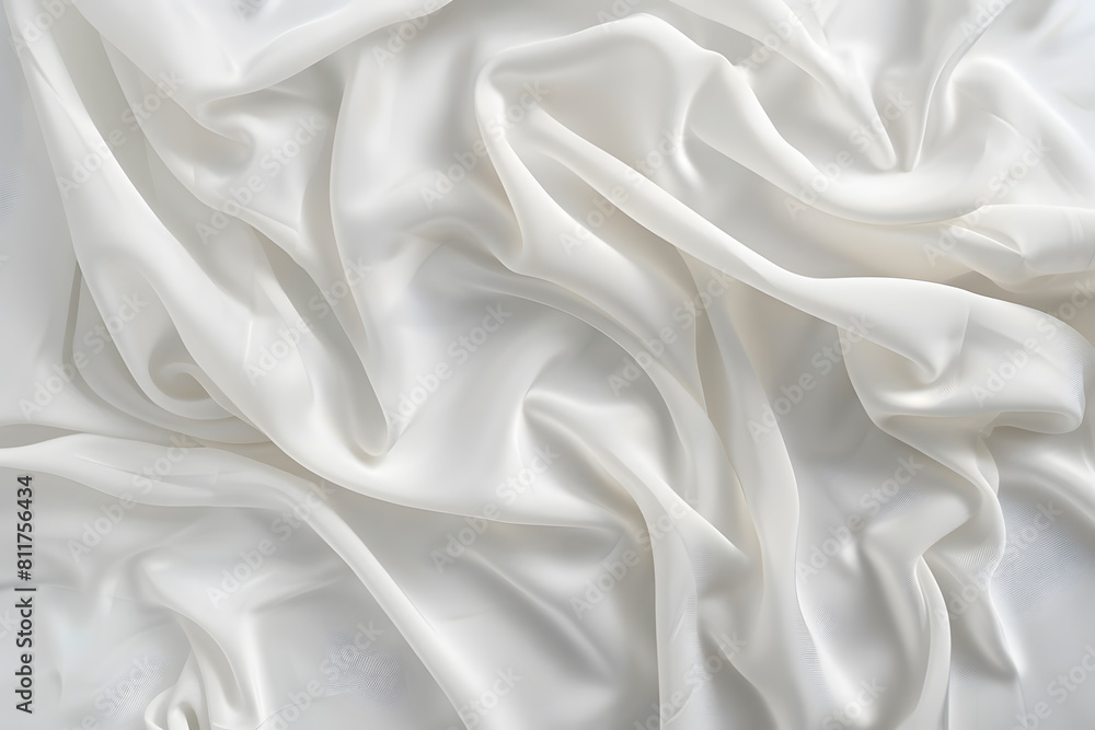 White satin, linen soft fabric curves waves background texture White satin, linen soft fabric curves waves background texture