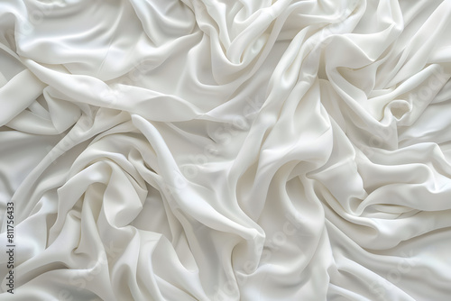 White satin, linen soft  fabric curves waves background texture
