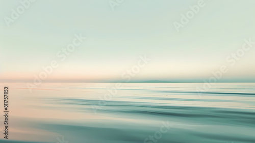 minimalist background with blurred lines and muted hues, featuring a blue sky and water © YOGI C