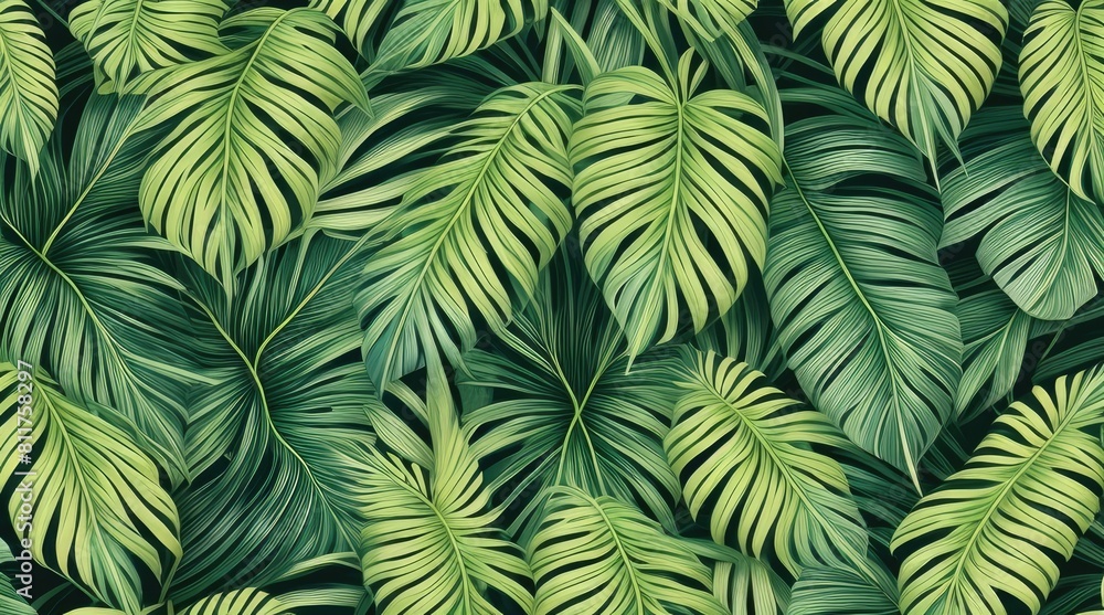 Tropical green leaves background Tropical green leaves background