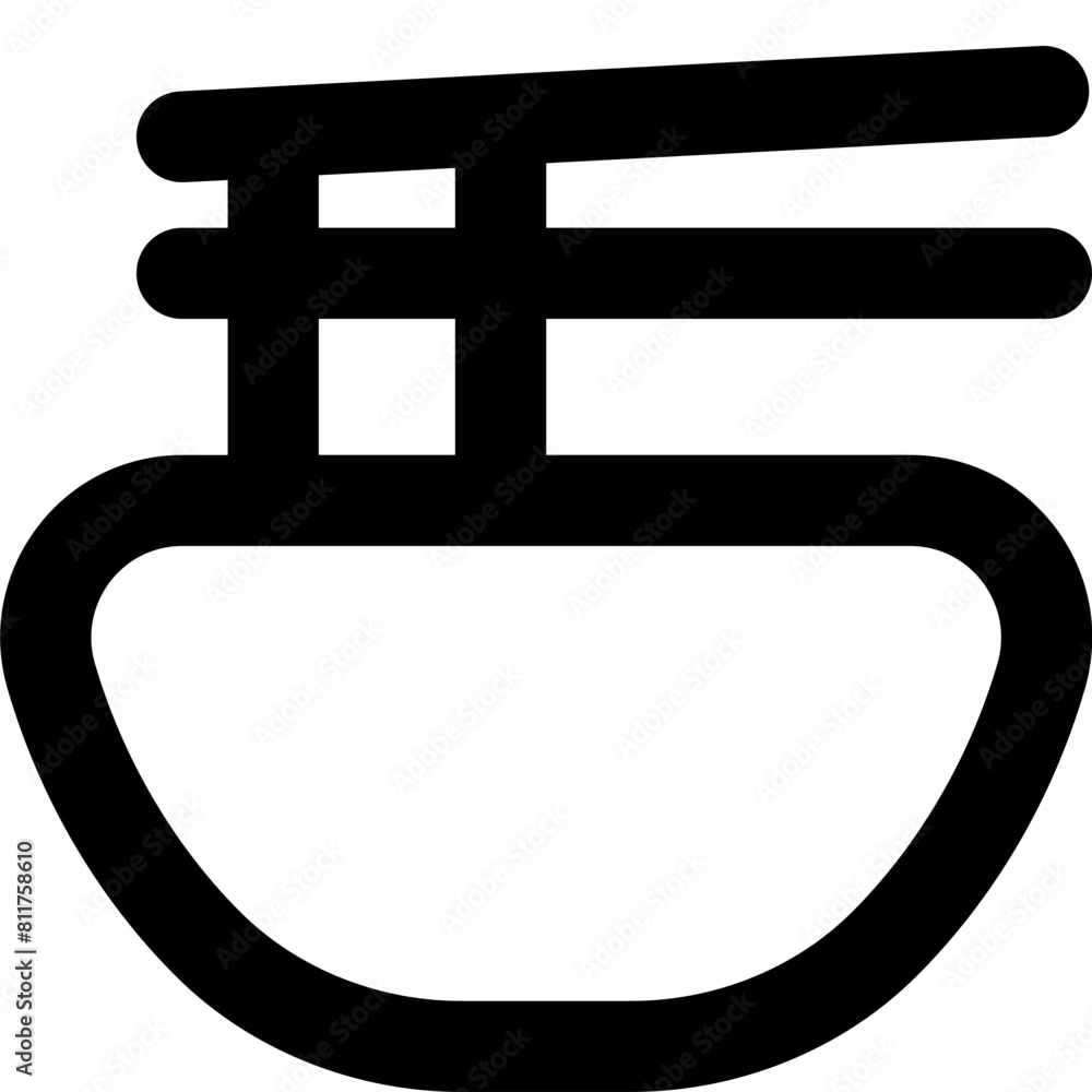 bowl chopsticks noodles icon flat vector bowl chopsticks noodles icon flat vector