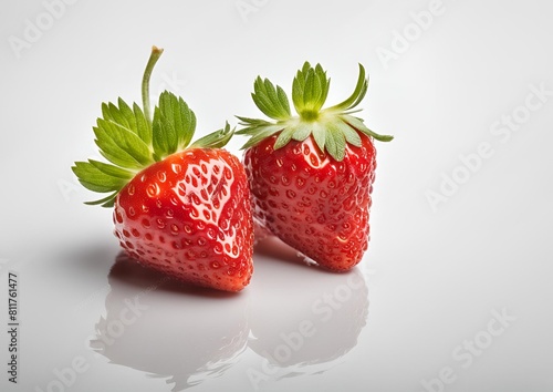 Two Strawberrie isolated on white background