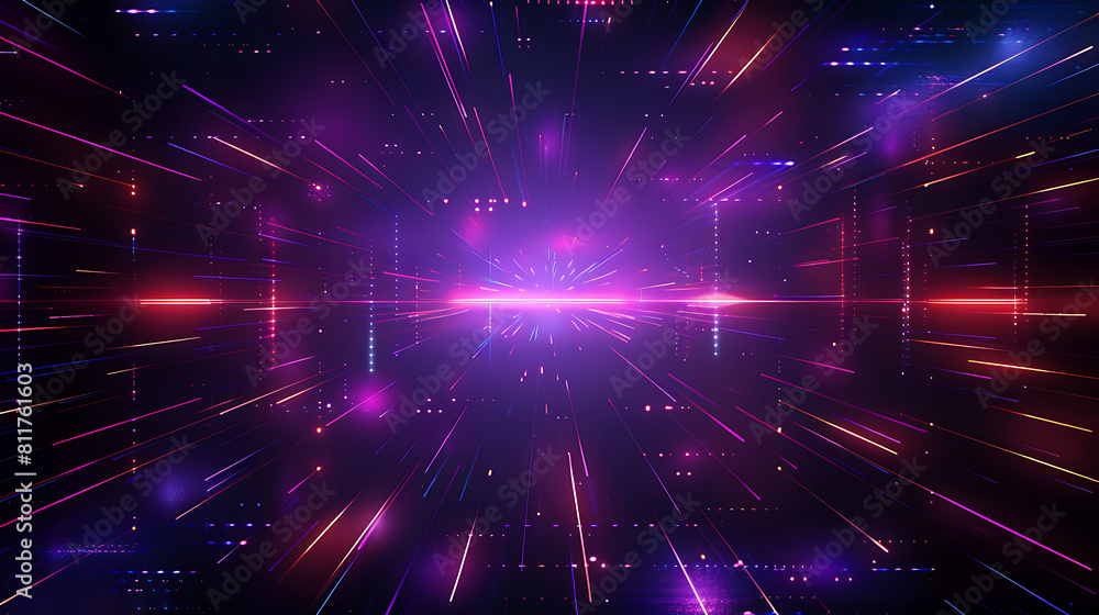 Abstract square technology dark blue purple gradient background with digital geometric shape and line Abstract square technology dark blue purple gradient background with digital geometric shape and line