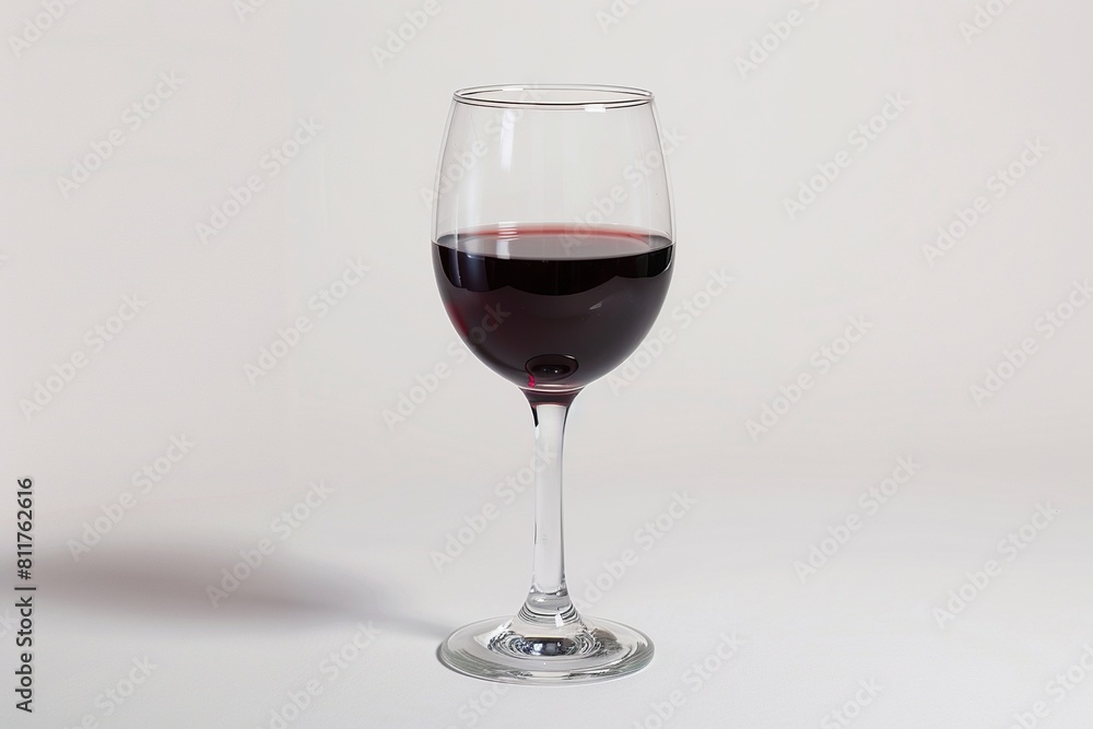 Wine in a Glass Placed on a White Background. Wine in a Glass Placed on a White Background.