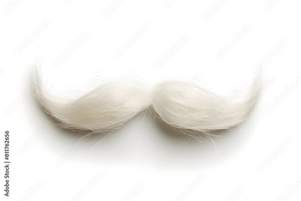 White mustache isolated on white background White mustache isolated on white background