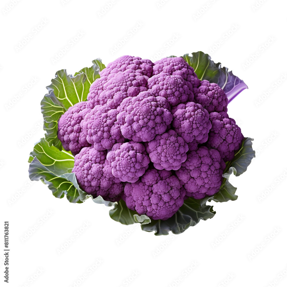 Purple cauliflower isolated on transparent background Purple cauliflower isolated on transparent background