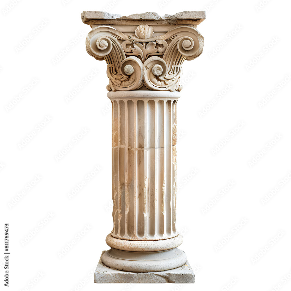 Ornate Corinthian Column with Fluted Shaft and Decorative Capital – Classical Architecture Isolated, isolated, transparent background, white background, no background Ornate Corinthian Column with Fluted Shaft and Decorative Capital – Classical Architecture Isolated, isolated, transparent background, white background, no background